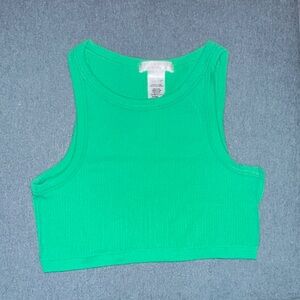 Chic Green Sleeveless Crop Top